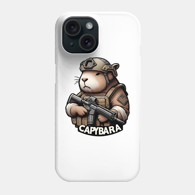 tactical capybara Phone Case by Rawlifegraphic