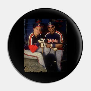 Wally Joyner and Reggie Jackson in Los Angeles Angels of Anaheim Pin