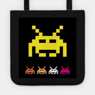 Pixel Invader space alien Tote