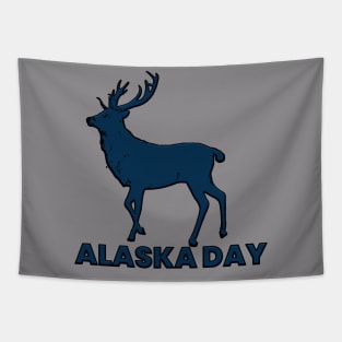 Alaska day moose Tapestry