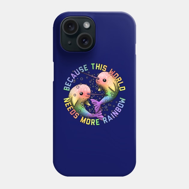 More Rainbow Narwhals Phone Case by Art by Veya