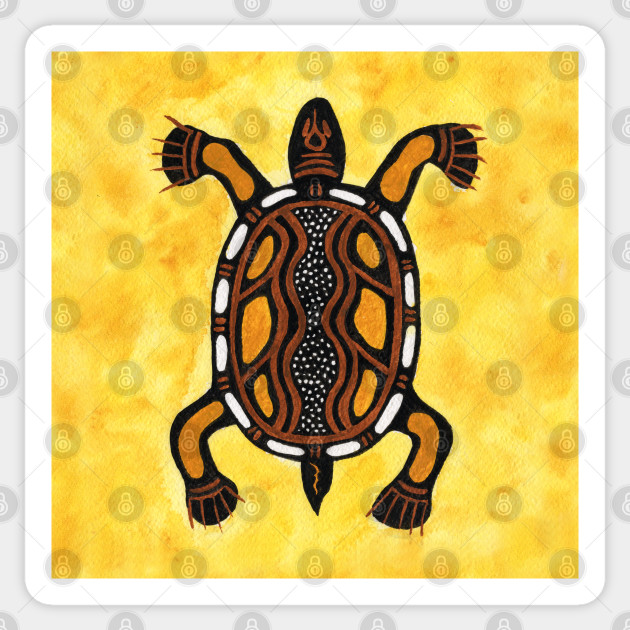 Turtle Aboriginal Art Painting Aboriginal Art Sticker