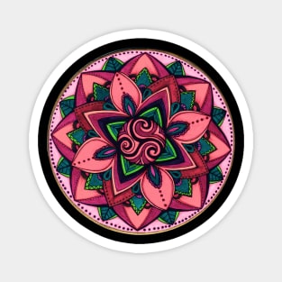 Pink Mandala Triskelion Magnet