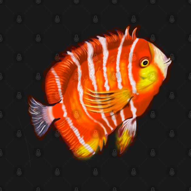 Best fishing gifts for fish lovers 2023 Fishy, bright neon orange tropical fish by Artonmytee