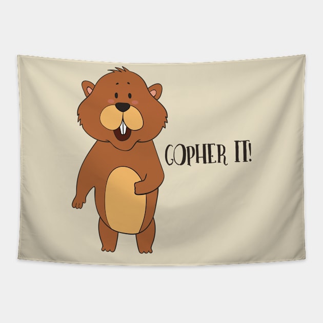 Gopher It! Tapestry by Dreamy Panda Designs