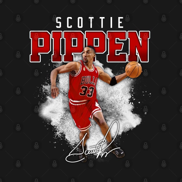 Scottie Pippen Basketball Legend Signature Vintage Retro 80s 90s Bootleg Rap Style by CarDE