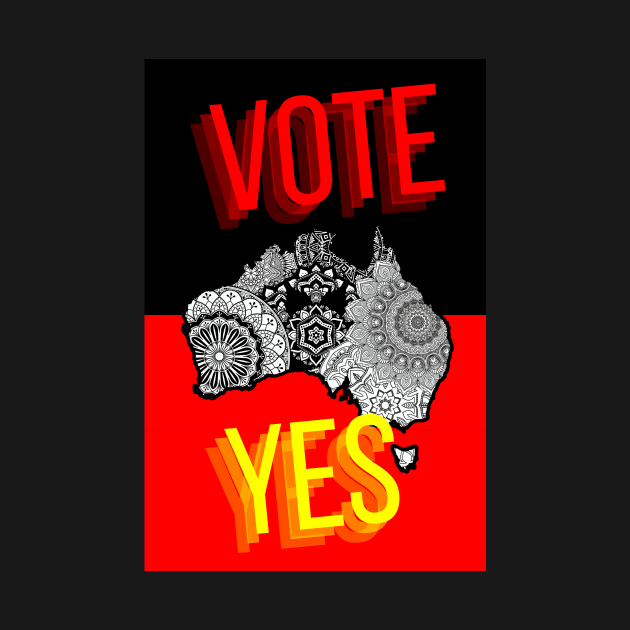 Vote Yes To The Voice Indigenous Voice To Parliament Contrast Colors Faded Text by 3dozecreations