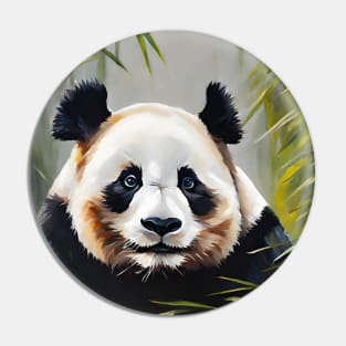 Cute Panda Oil Painting Art Pin