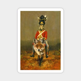 Hare And Fox Cavalry Magnet