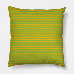 Yellow stripes on green Pillow