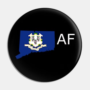 Connecticut Flag State Outline AF (white) Pin