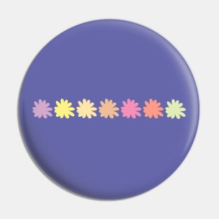 Front and Back Print Multi Color Daisy Flower Graphic Art Pin