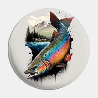 Cutthroat Trout By The Mountains Pin
