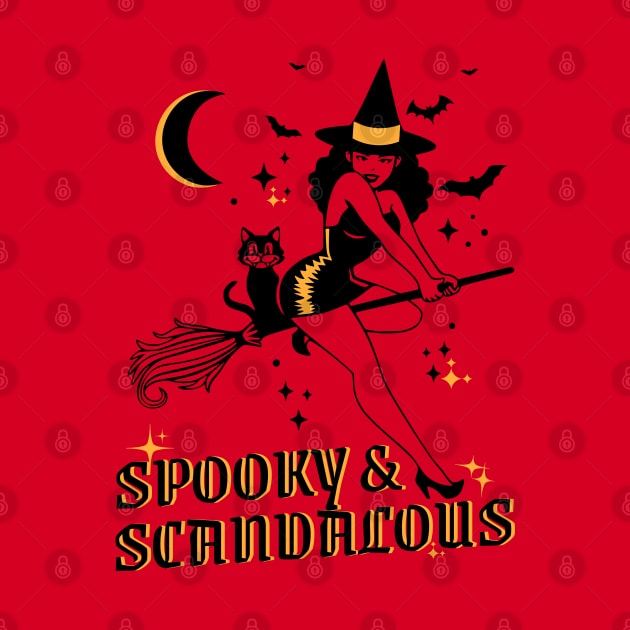 Spooky & Scandalous Sexy Spooky Witch Pinup by Cosmic Dust Art