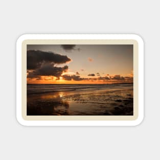 October sunrise on the beach Magnet