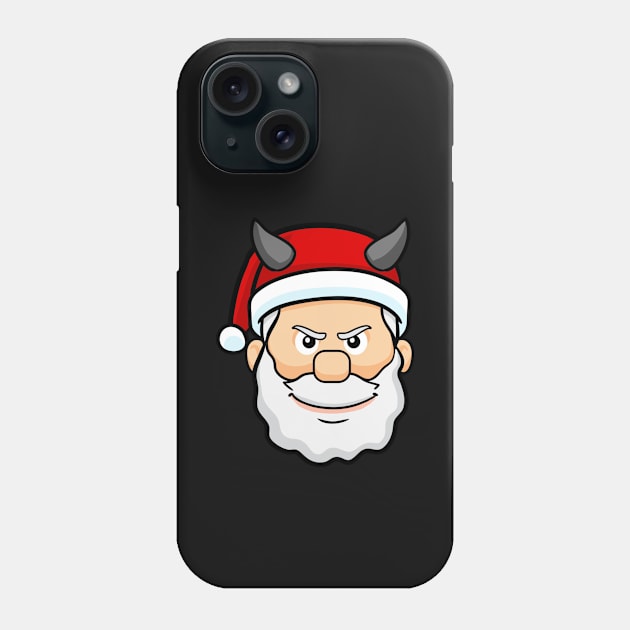 ugly christmas evil santa claus horns devil satan Phone Case by gossiprag