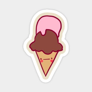 Chocolate strawberry ice cream illustration Magnet