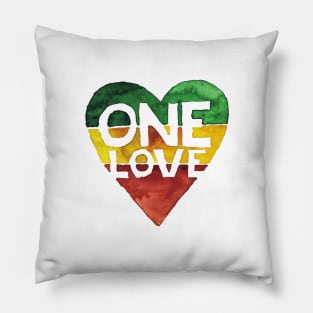 One Love Music Rasta Reggae Heart Peace Roots Pillow