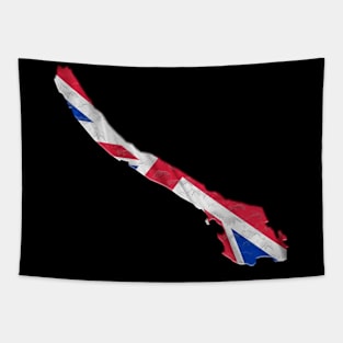 Galiano Island Silhouette in UK Flag Colours Tapestry