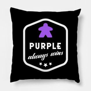 Purple Always Wins Meeple Board Games Meeples and Roleplaying Addict - Tabletop RPG Vault Pillow