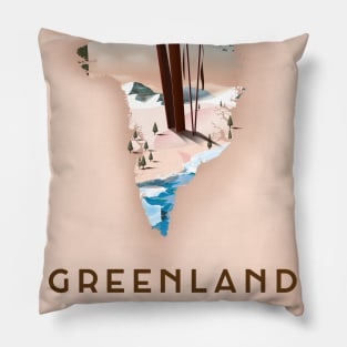 Greenland travel poster Pillow