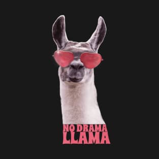 Funny Llama - Llama With Glasses - No Drama Llama T-Shirt