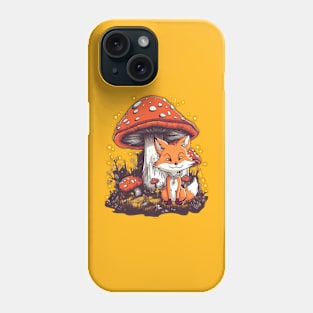 Fox under mushrooms Phone Case