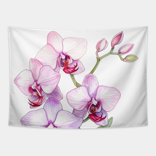 Cute Orchid Art Tapestry by Pastel Craft