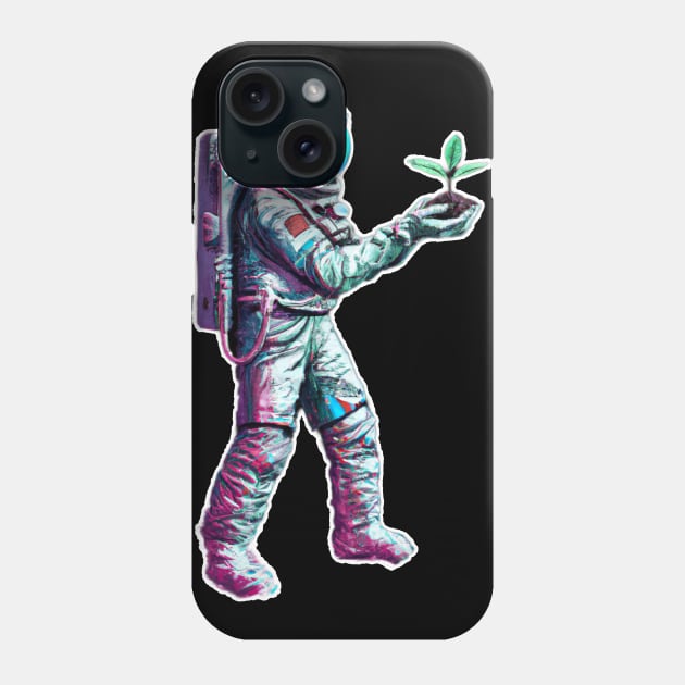 Astronaut Holding Earth Artwork Phone Case by maxdax