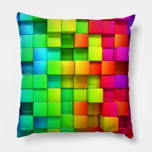 Rainbow cubic abstract Pillow