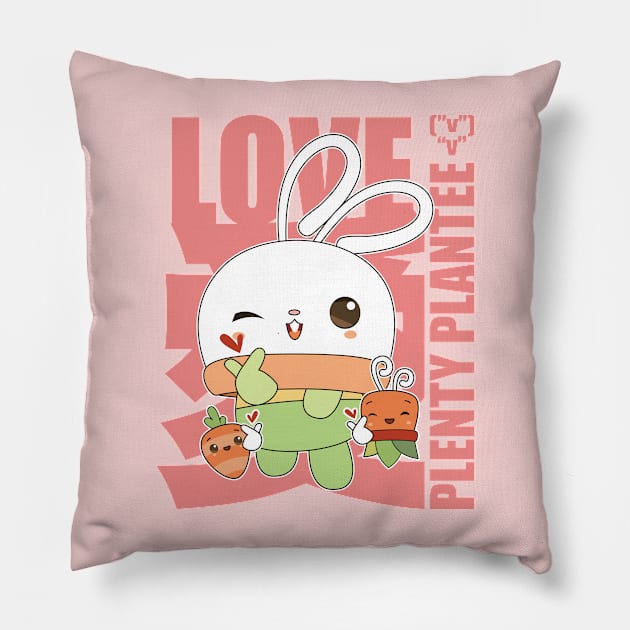 Valentine's Day Bunny Succulent Pillow by Plenty Plantee