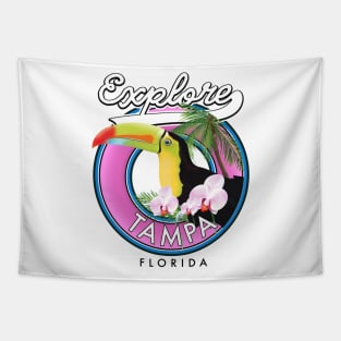 Tampa florida retro logo Tapestry