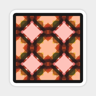 Mid Mod Star Quilt Peach and Green Magnet