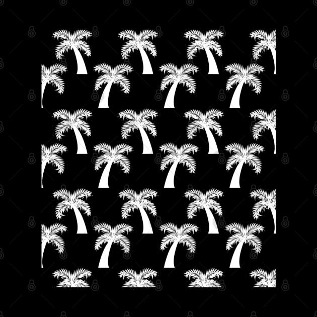 Black and white palm trees pattern by Spinkly