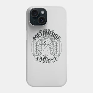 Japan Metaverse Kanji Sacred Geometry VR Headset Dark Phone Case