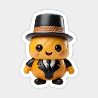 Cute Kawaii Office Pineapple with Top Hat Magnet