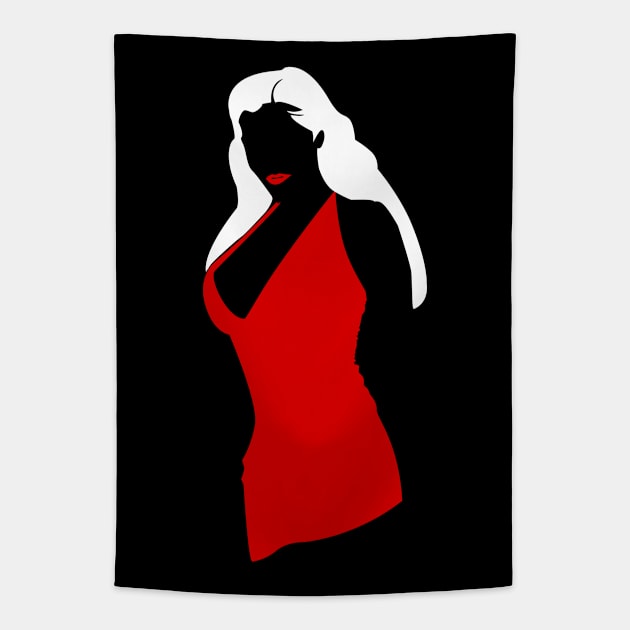 Red dress,red lips Tapestry by Flush Gorden