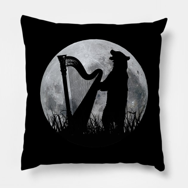 Howling at the Moon Pillow by SteelWoolBunny