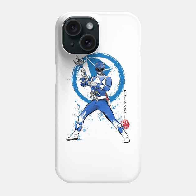 Blue Ranger sumi e Phone Case by DrMonekers