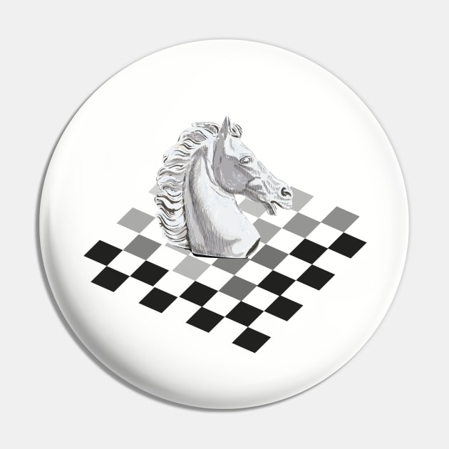 White horse on the chessboard Pin by Slownessi