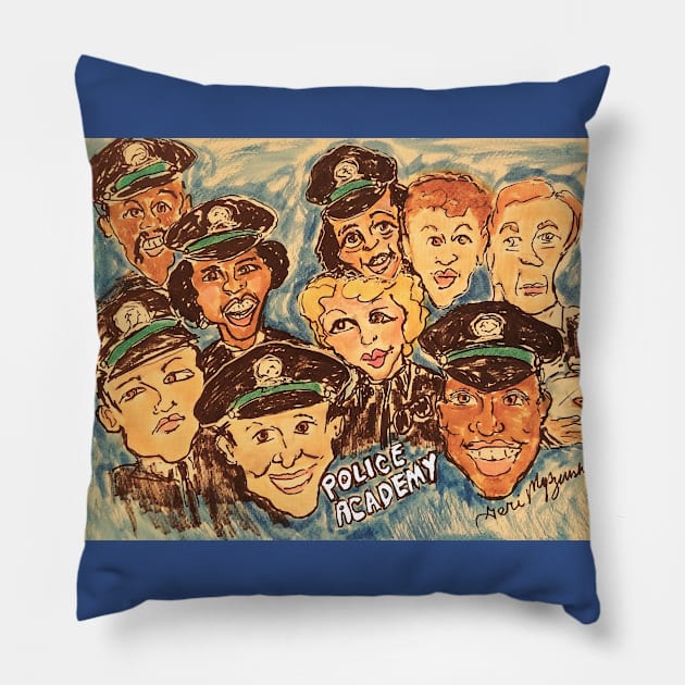 Police Academy Pillow by TheArtQueenOfMichigan 