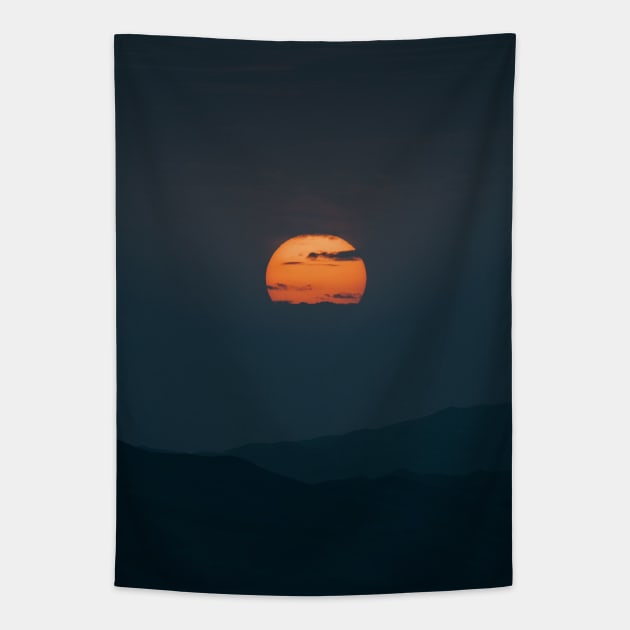 Mountain Sunset Tapestry by withluke