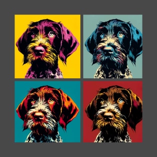 Pop Retro German Wirehaired Pointer Art  - Cute Puppy T-Shirt