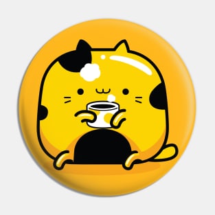 yellow cat coffee lover profession Pin