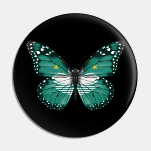 Macanese Flag  Butterfly - Gift for Macanese From Macau Pin