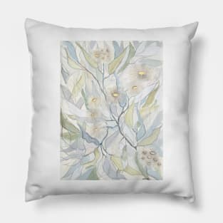 Soft Gentle Gum Leaves and Flowers Pillow