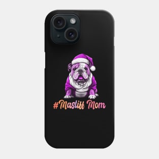 Mastiff Dog Breed owners , Xmas bullmastiff mom , bullmastiff wearing Santa Claus outfit Phone Case