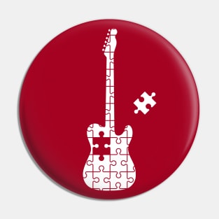 Puzzle T-Style Electric Guitar Silhouette Pin