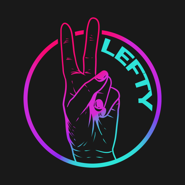 Vaporwave 80's lefty logo - the left-hander by SinBle