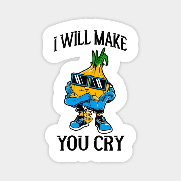 Onion Gangster Funny Hip Hop Vegetables Magnet by Foxxy Merch